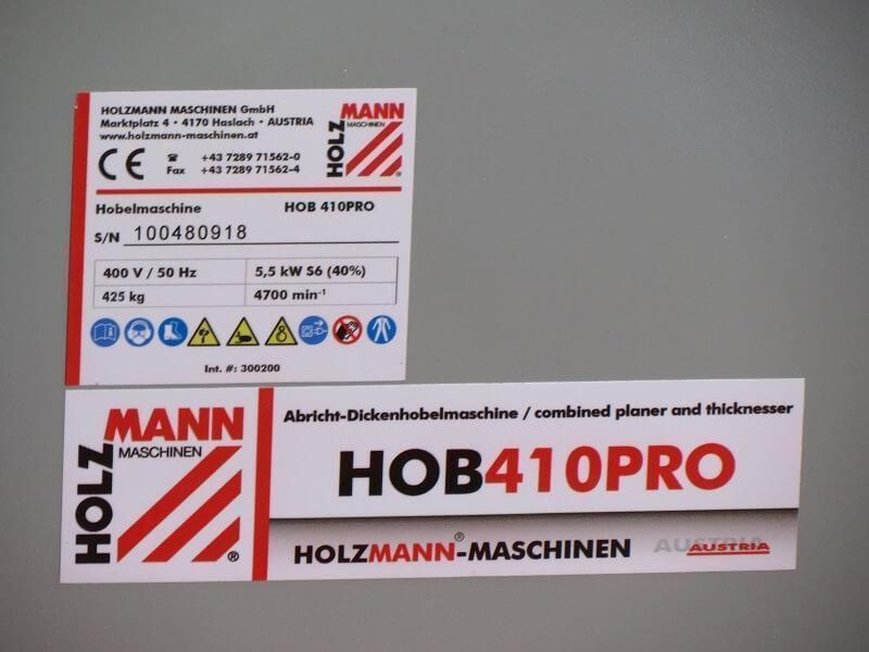 Фугувально-рейсмусовий верстат Holzmann HOB 410PRO HOB410PRO_400V фото