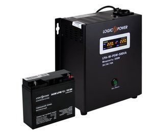 Комплект резервного живлення для котла LogicPower ДБЖ A500 + AGM батарея 235W 14010 фото
