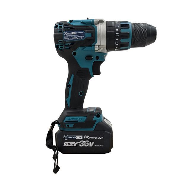 Аккумуляторный шуруповерт PROFI-TEC DHP485BL POWERLine (2 х 5.0 Ач, зарядное устройство) 005131 фото