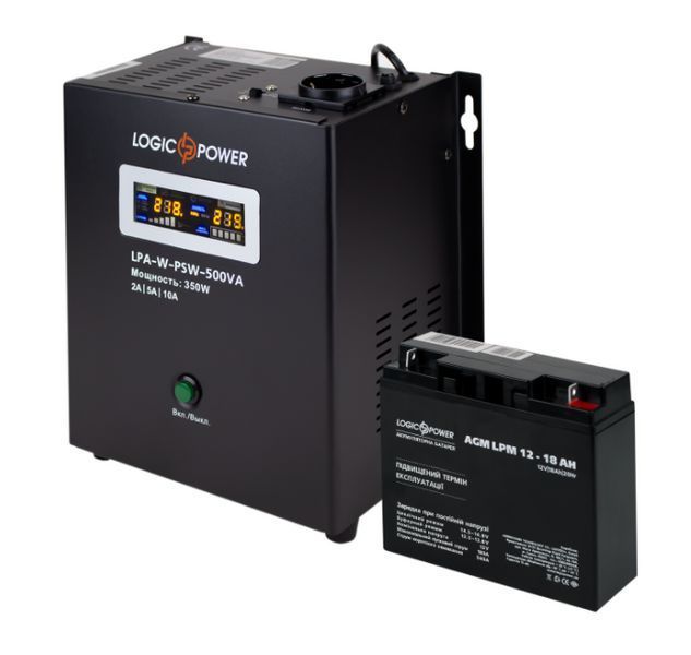 Комплект резервного живлення для котла LogicPower ДБЖ A500 + AGM батарея 235W 14010 фото