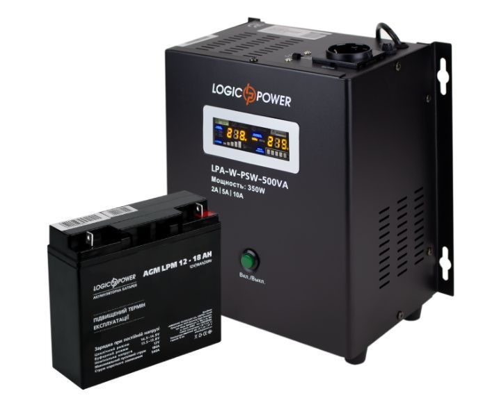 Комплект резервного живлення для котла LogicPower ДБЖ A500 + AGM батарея 235W 14010 фото