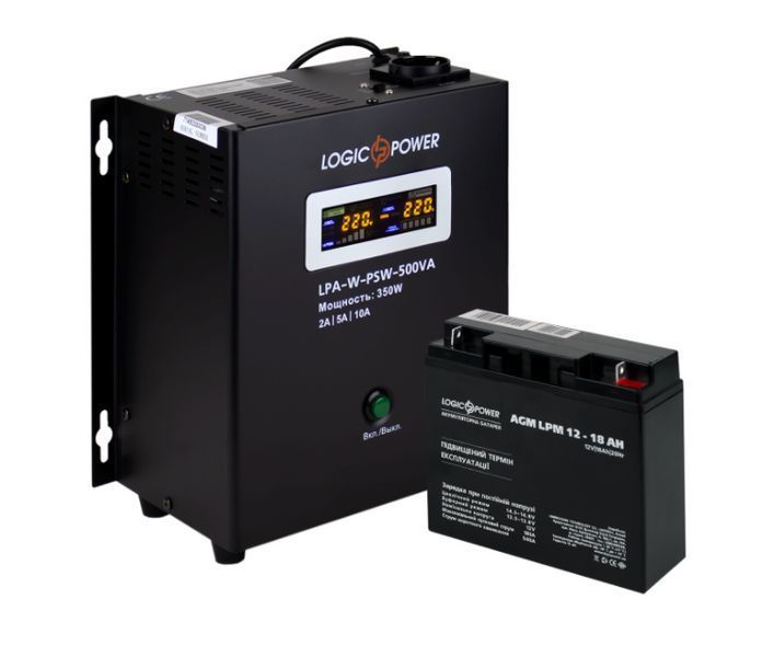 Комплект резервного живлення для котла LogicPower ДБЖ A500 + AGM батарея 235W 14010 фото