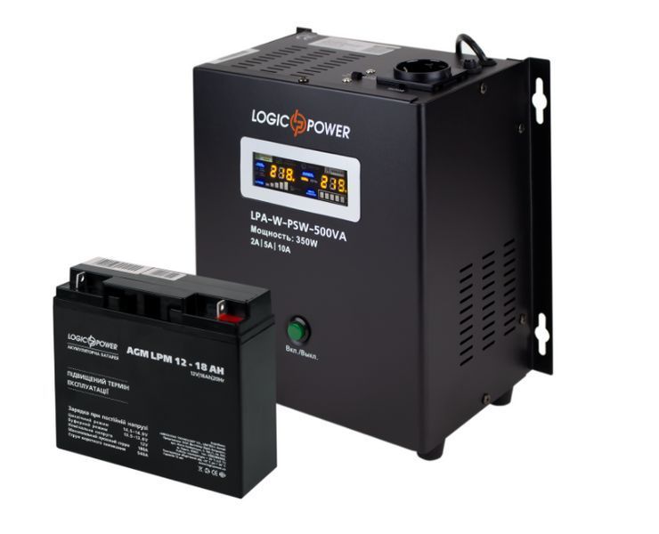 Комплект резервного живлення для котла LogicPower ДБЖ A500 + AGM батарея 235W 14010 фото