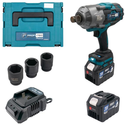 Гайковерт акумуляторний PROFI-TEC PTW2100BL (2 х PT2080EP 8.0Аг, зарядне, кейс) 005977 фото