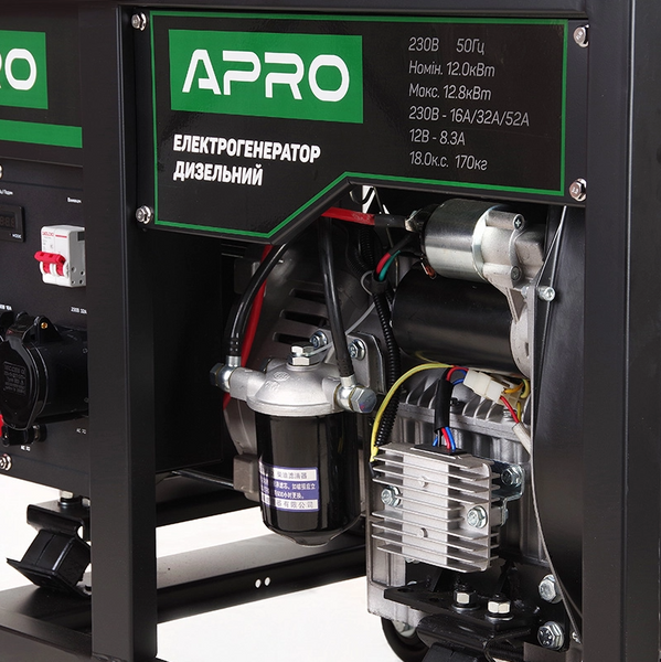 Генератор дизельный APRO DG-120Е (12,0/12,8кВт, электрозапуск, 4-х тактный) 085600 фото