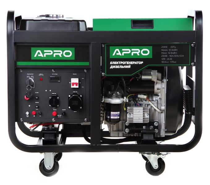 Генератор дизельный APRO DG-120Е (12,0/12,8кВт, электрозапуск, 4-х тактный) 085600 фото