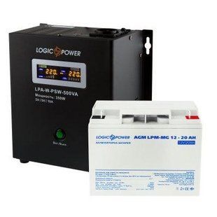 Комплект резервного живлення для котла LogicPower ДБЖ A500VA + мультигелева батарея 270W 13597 фото