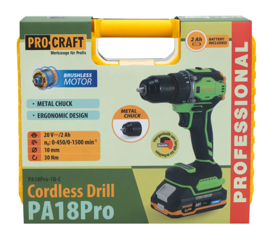 Шуруповерт акумуляторний Procraft PA18Pro (з 1 АКБ 2Ач) 001816 фото