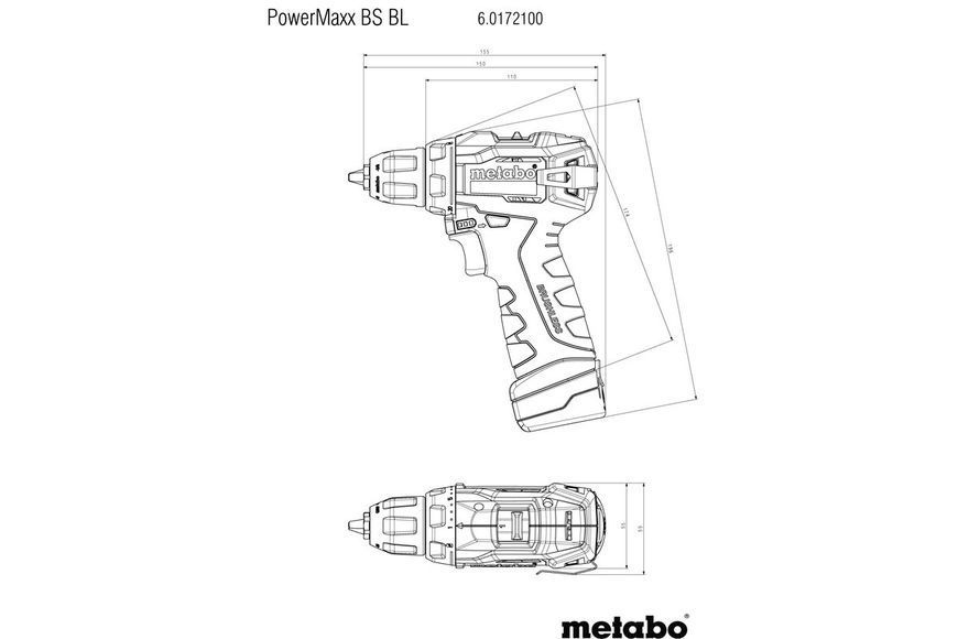 Дриль-шуруповерт акумуляторний Metabo PowerMaxx BS BL (601721500) 601721500 фото