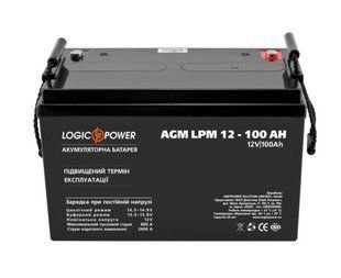 Акумулятор свинцево-кислотний Logic PowerAGM LPM 12V - 100 Ah 3868 фото