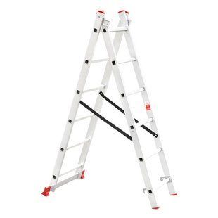 Лестница алюминиевая 2-х секционная универсальная раскладная INTERTOOL LT-0206 LT-0206 фото