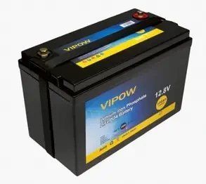 Літій-залізо-фосфатна акумуляторна батарея Vipow LiFePO4 12,8 V 100Ah із вбудованою ВМЅ платою 80A 14 кг 17555 фото
