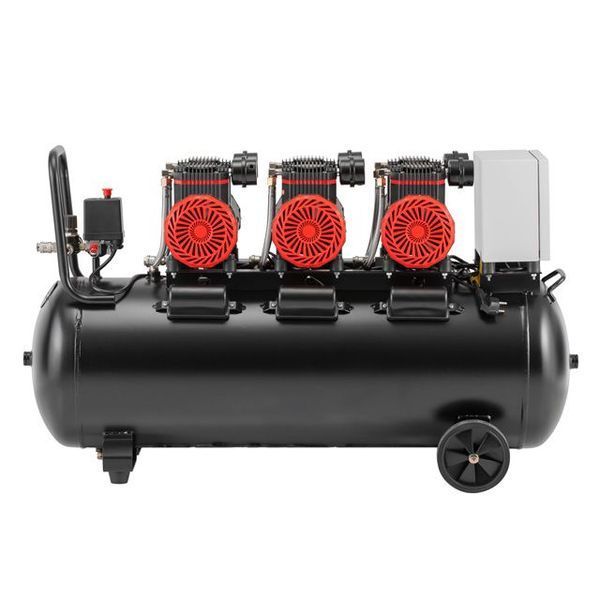 Компрессор безмасляный INTERTOOL PT-0041 (100 л, 3х1.5 кВт, 220 В, 8 атм, 750 л/мин) PT-0041 фото