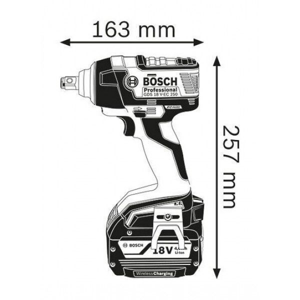 Гайковерт акумуляторний Bosch GDS 18 V-EC 250 (06019D8120) 06019D8120 фото