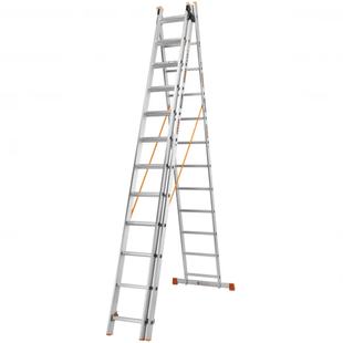 Лестница алюминиевая 3-х секционная LADDER PRO (3х14 ступеней) (160-9010) 160-9010 фото