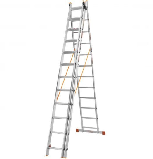 Лестница алюминиевая 3-х секционная LADDER PRO (3х14 ступеней) (160-9010) 160-9010 фото