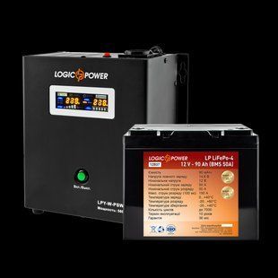 Комплект резервного живлення для котла LogicPower ДБЖ W800VA + літієва (LifePo4) батарея 1300W 10835 фото