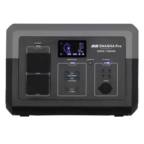 Портативная электростанция 2Е Snagha PRO (1200 Вт, 1024 Вт/ч, WiFi/BT, быстрая зарядка) 2E-PPS1210-PRO фото