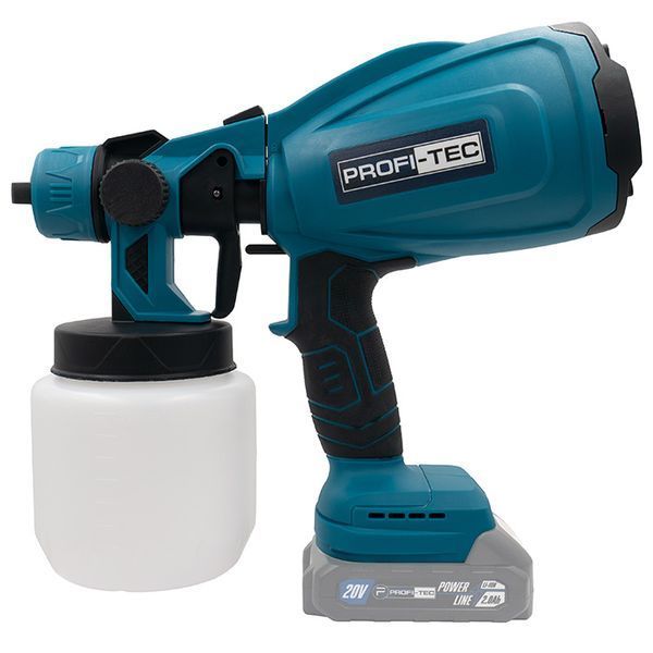 Аккумуляторный краскопульт PROFI-TEC PSG80020 POWERLine (2&times;PT2020MP (2.0 Aг), зарядное устройство) 006610 фото