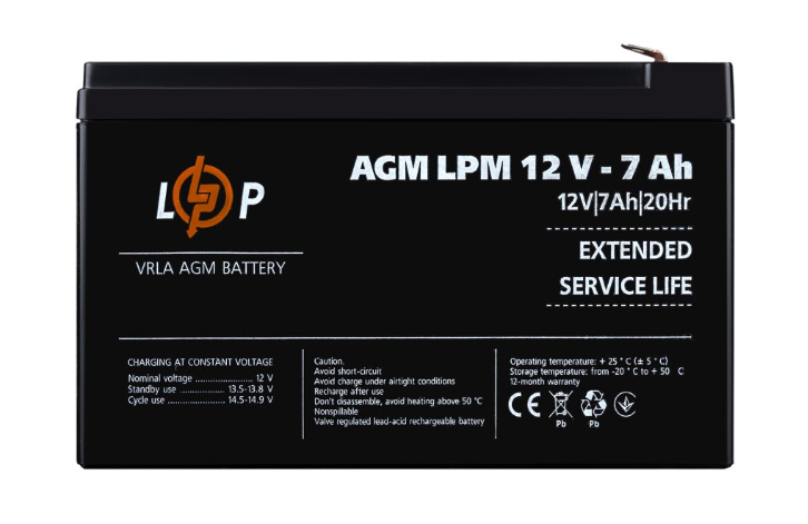 Акумулятор Logic Power AGM LPM 12V - 7Ah 3862 фото