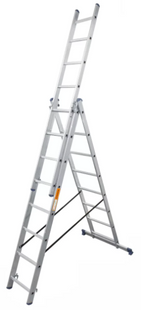 Лестница алюминиевая 3-х секционная BLUETOOLS Expert (3х8 ступеней) (160-9025) 160-9025 фото