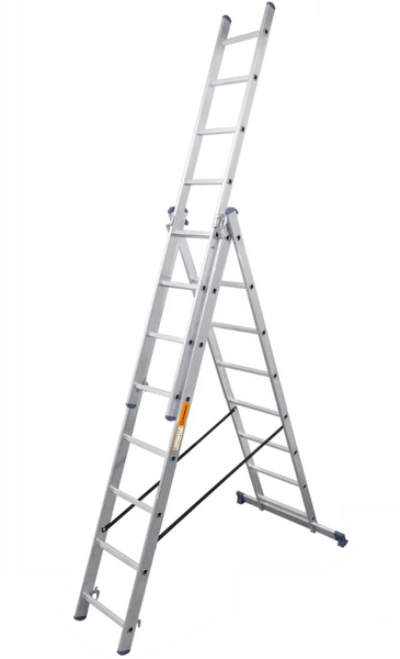 Драбина алюмінієва 3-х секційна BLUETOOLS Expert (3х8 сходинок) (160-9025) 160-9025 фото
