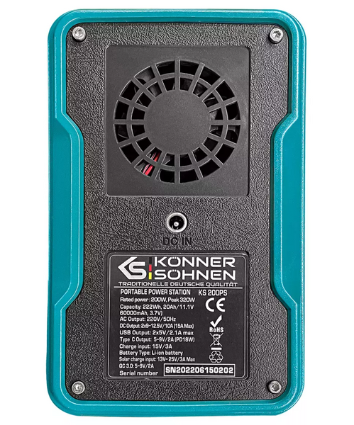 Зарядна станція Konner&Sohnen KS 200PS (222 Вт&middot;год/200 Вт) 000005667 фото