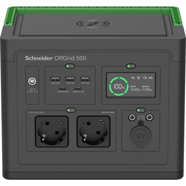 Портативная электростанция Schneider Electric OffGrid 500 (500 Вт, 517 Вт/час, Wireless Charge) PPS500-GR фото