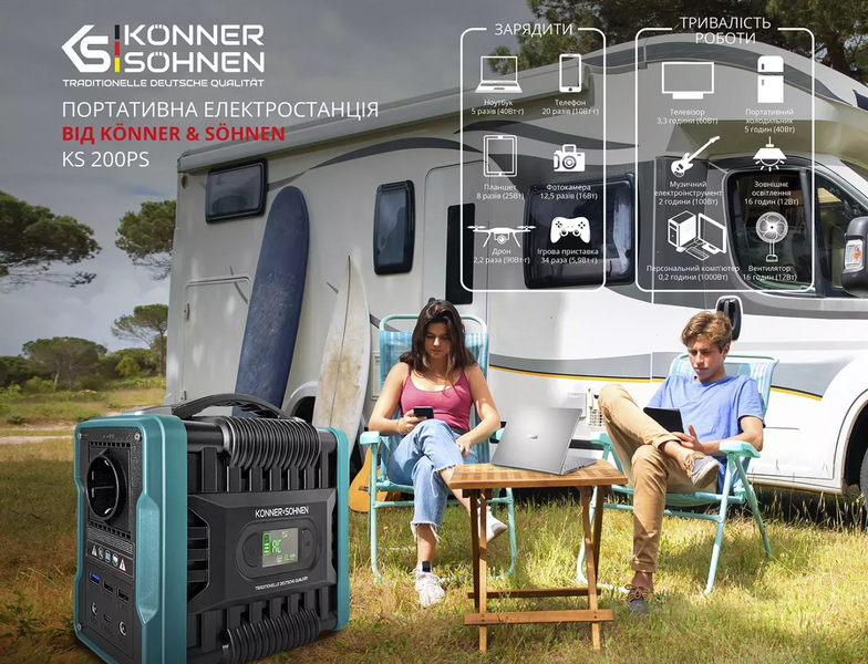 Зарядна станція Konner&Sohnen KS 200PS (222 Вт&middot;год/200 Вт) 000005667 фото