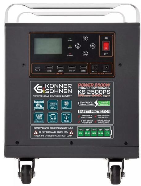 Зарядная станция Konner&Sohnen KS 2500PS (2560 Вт&middot;ч / 2500 Вт) 000007553 фото