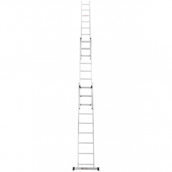 Драбина алюмінієва 3-х секційна LADDER STANDARD (3х11 ступенів) 190-9015 фото