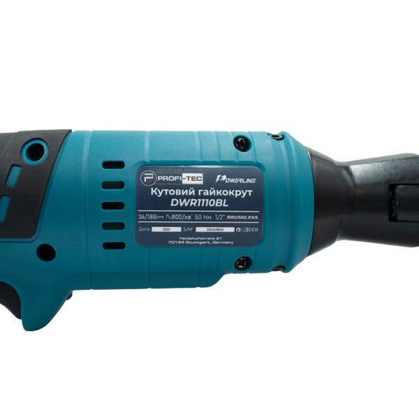 Аккумуляторный угловой гайковерт PROFI-TEC DWR1110BL POWERLine (2 х 5.0 Aч, ЗУ) 005537 фото