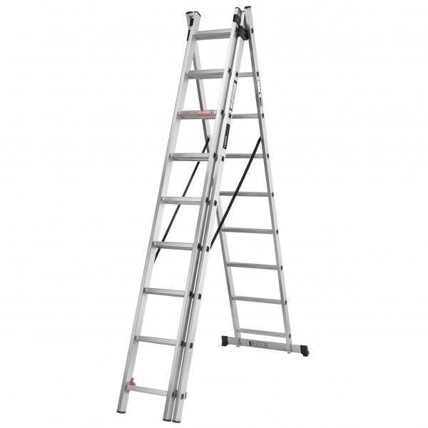 Драбина алюмінієва 3-х секційна LADDER STANDARD (3х11 ступенів) 190-9015 фото
