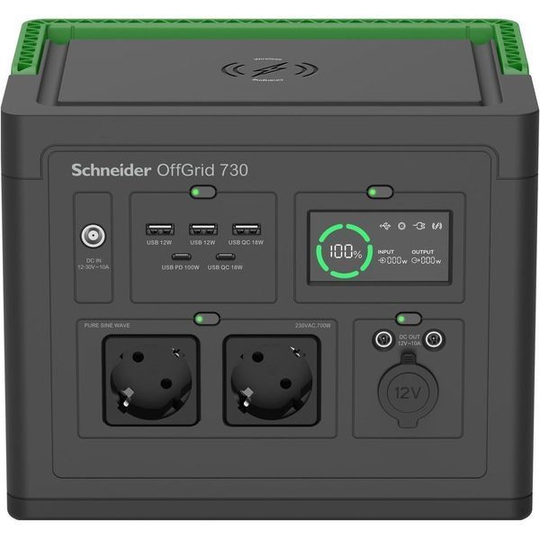 Портативна електростанція Schneider Electric OffGrid 730 (700 Вт, 738 Вт/год, Wireless Charge) PPS730-GR фото