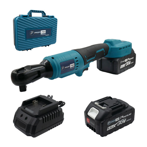 Аккумуляторный угловой гайковерт PROFI-TEC DWR1110BL POWERLine (2 х 5.0 Aч, ЗУ) 005537 фото