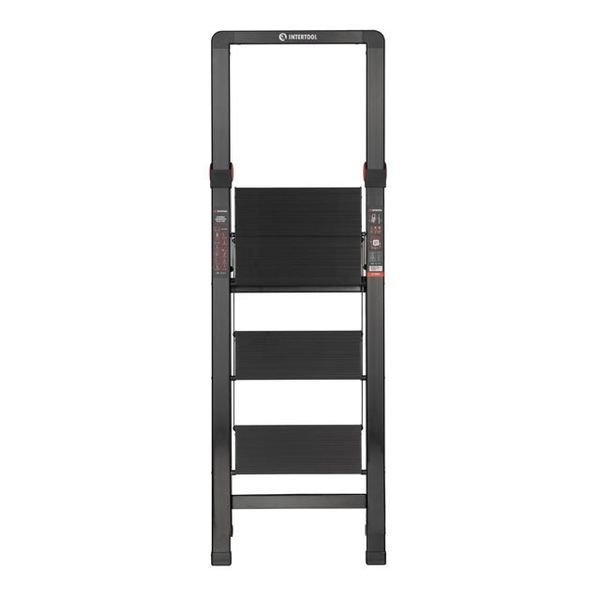 Стремянка алюминиевая "Black Slim", 3 ступени, высота верхней ступени 684мм, 150 кг, STORM INTERTOOL LT-5003 LT-5003 фото