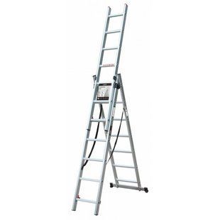 Лестница алюминиевая 3-х секционная LADDER STANDART (3х9 ступеней) 190-9013 фото