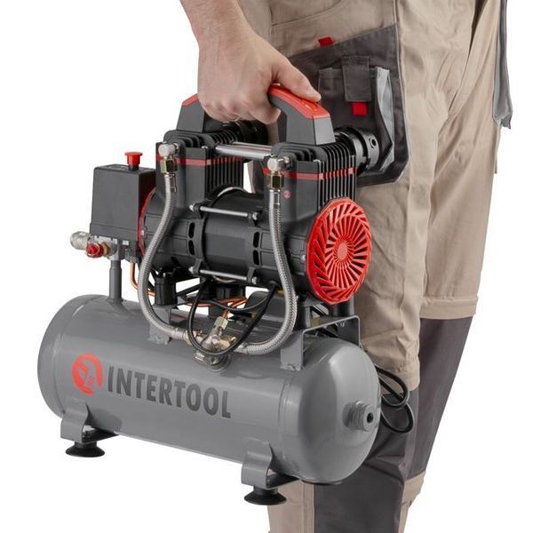 Компресор безмасляний INTERTOOL PT-0015 (9 л, 0.75 кВт, 220 В, 8 атм, 200 л/хв) PT-0015 фото