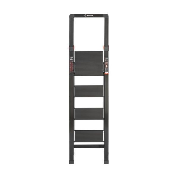 Стремянка алюминиевая "Black Slim", 4 ступени, высота верхней ступени 912 мм, 150 кг, STORM INTERTOOL LT-5004 LT-5004 фото