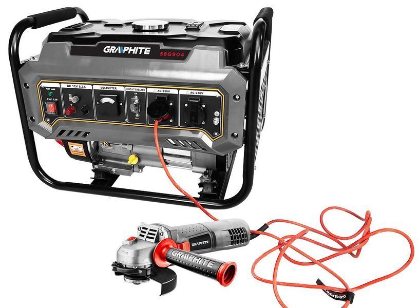 Генератор бензиновый GRAPHITE 58G904 (230В, 2/2.2кВт, ручной стартер) 58G904 фото