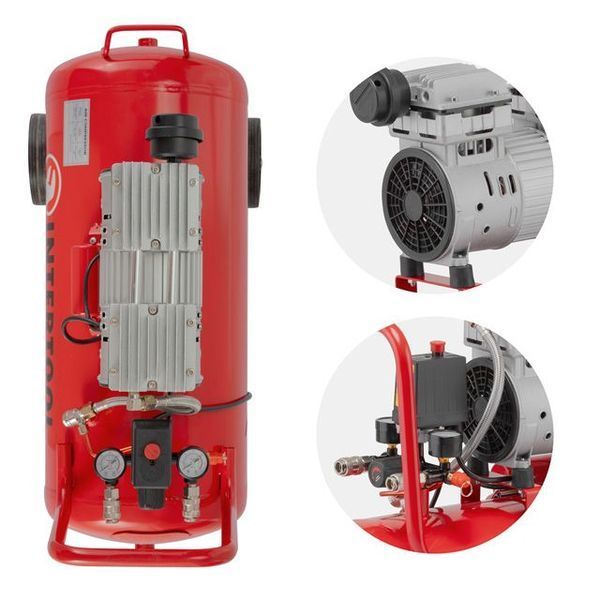 Компрессор безмасляный INTERTOOL PT-0025 (50 л, 0.75 кВт, 220 В, 8 атм, 145 л/мин) PT-0025 фото