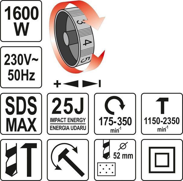 Перфоратор бочковий YATO YT-82135 YT-82135 фото