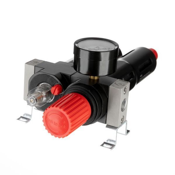 Блок підготовки повітря 1/4", 5мкм, 850 л/хв, метал, професійний INTERTOOL PT-1435 PT-1435 фото