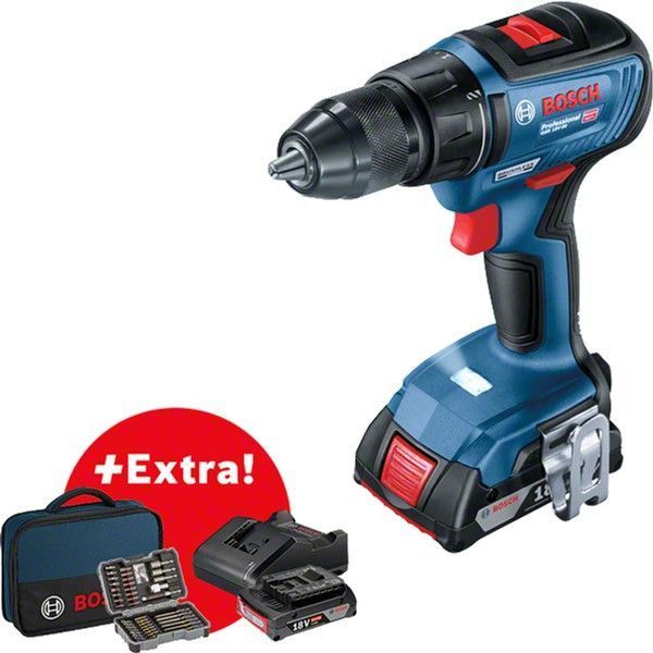 Шуруповерт акумуляторний Bosch GSR 18V-50 + Набір біт та торцевих ключів (43 шт) 0.601.9H5.004 фото