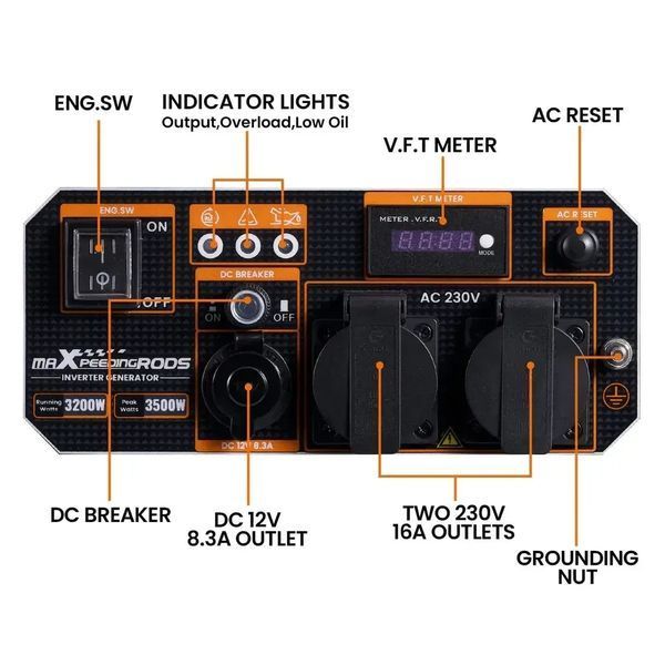 Генератор бензиновый инверторный maXpeedingrods MXR4500i 3,5 кВт/3.2 кВт MXR4500i фото