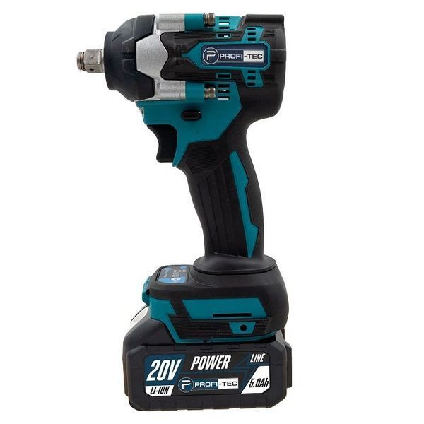 Акумуляторний ударний гайковерт PROFI-TEC DTW500BL 20V PLUS (2 х PT2050MP 4.0Аг, ЗП) 006321 фото