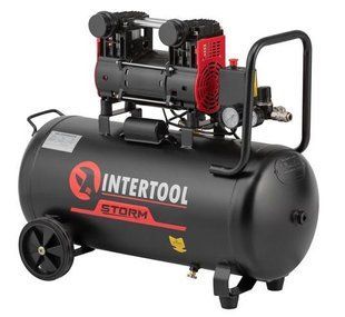 Компрессор безмасляный INTERTOOL PT-0034 (50 л, 1.5 кВт, 220 В, 8 атм, 200 л/мин) PT-0034 фото
