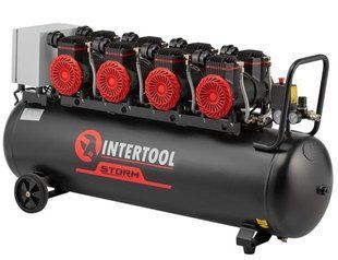 Компрессор безмасляный INTERTOOL PT-0042 (100 л, 4х1.5 кВт, 220 В, 8 атм, 1000 л/мин) PT-0042 фото