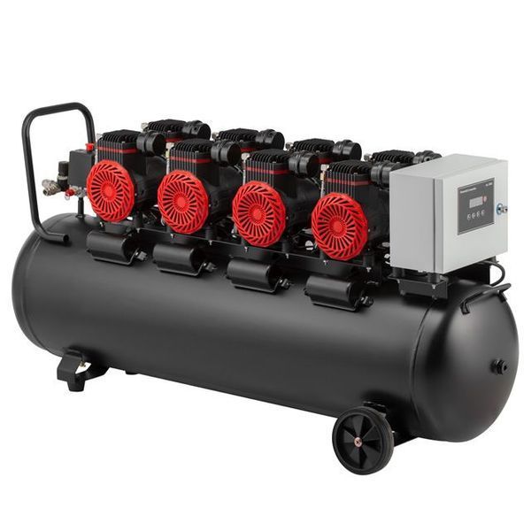 Компрессор безмасляный INTERTOOL PT-0042 (100 л, 4х1.5 кВт, 220 В, 8 атм, 1000 л/мин) PT-0042 фото