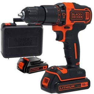 Дриль-шуруповерт ударний акумуляторний BLACK+DECKER BDCHD18KB BDCHD18KB-QW фото